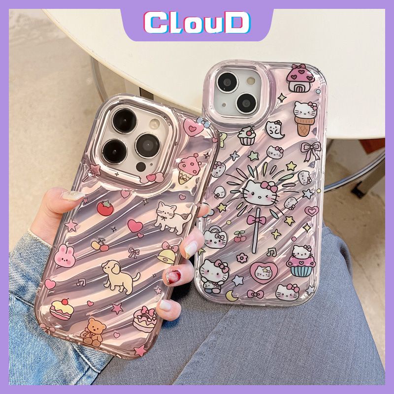 Ốp Điện Thoại Dẻo Màu Laser Hình Gấu / Chó / Mèo / Mèo 3D Cho IPhone 11 13 12 14 Pro MAX SE 2020 XR XS X MAX 7 8 6 6S Plus