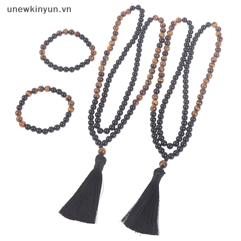 Chuỗi Hạt Phật Giáo Tua Rua Bằng Gỗ Đen Tự Nhiên 8mm