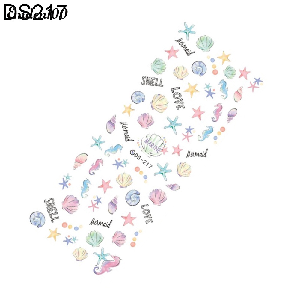 Miếng Dán Trang Trí Móng Tay Chống Nước Hình Vỏ Sò Sao Biển