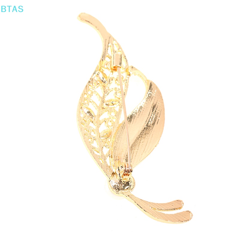 Ghim Cài Áo Hình Lá Đính Đá Thanh Lịch Cho Nữ