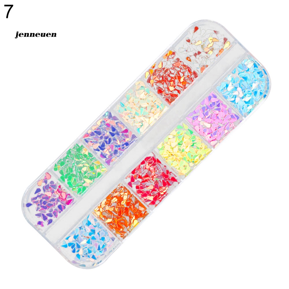 Hộp Phụ Kiện Trang Trí Móng Nghệ Thuật Hình Bướm / Ngôi Sao / Trái Tim / Tròn