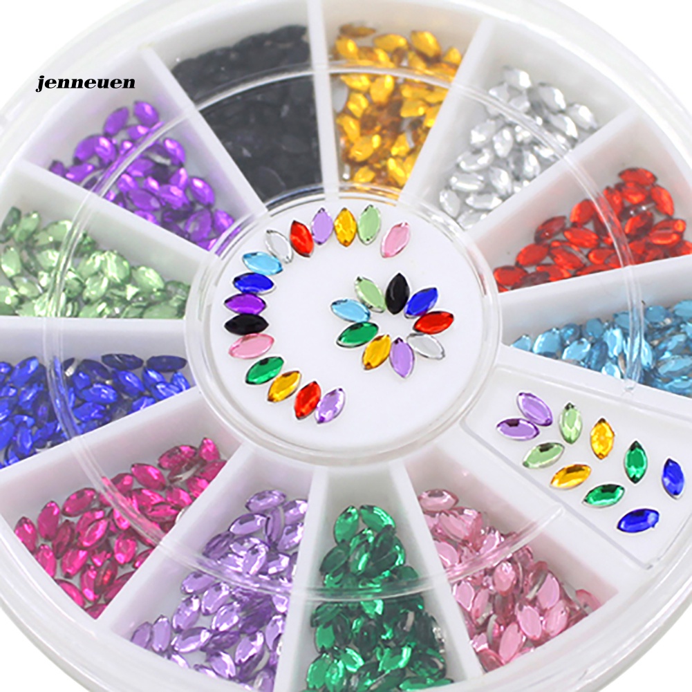 Hộp Phụ Kiện Trang Trí Móng Nghệ Thuật Hình Oval 3D Nhiều Màu Sắc