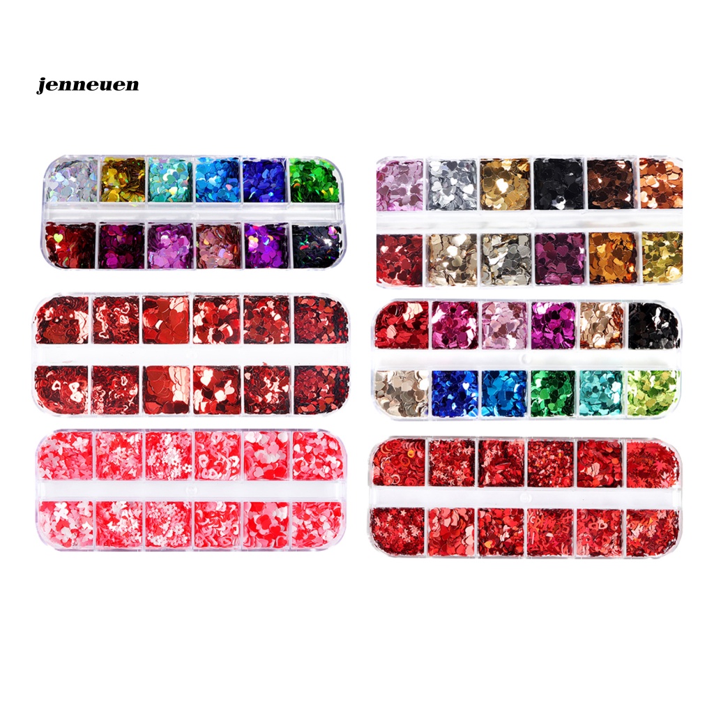 1 Hộp Kim Sa Siêu Nhẹ Hình Chữ / Lá / Ngôi Sao Trang Trí Móng Tay