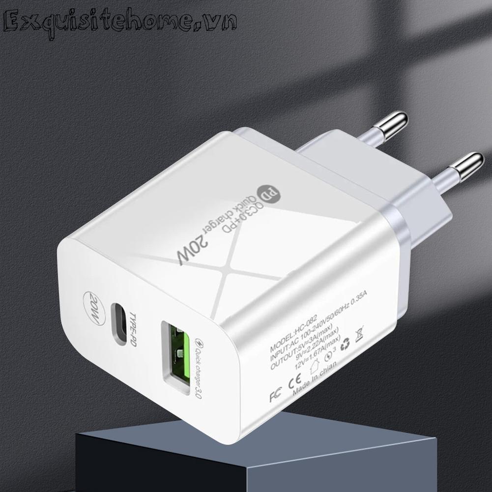 Cốc Sạc 20W Siêu Nhẹ Gắn Tường Tiện Dụng Cho Huawei Xiaomi Samsung