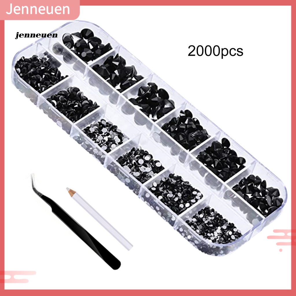 1 Bộ Móng Tay Giả JEN JEN Đính Đá Pha Lê Trang Trí Nghệ Thuật Cho Nữ