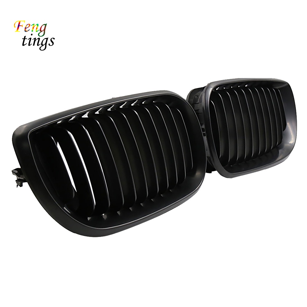 Set 2 Tấm Lưới Tản Nhiệt Phía Trước Cho 02-05 BMW E46 318i 320i 325i 328i 330i