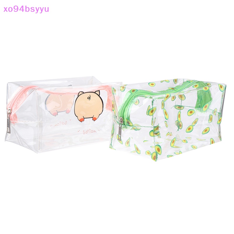 1 Túi Đựng Đồ Trang Điểm Xo94Bsyu Mini Trong Suốt In Họa Tiết Trái Cây / Động Vật Có Khóa Kéo Tiện Dụng Mang Theo Du Lịch