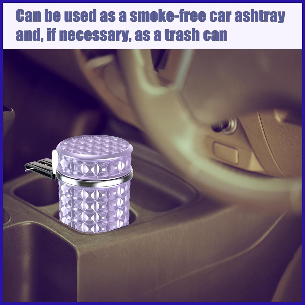 Khay Gạt Tàn Thuốc Mini Đa Năng Có Đèn LED Và Nắp Đậy Cho Xe Hơi / Văn Phòng / Nhà Hàng