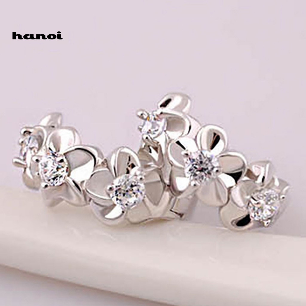 Khuyên Đeo Vành Tai Bằng Đồng Hình Hoa Trà Quyến Rũ Thời Trang Cho Nữ