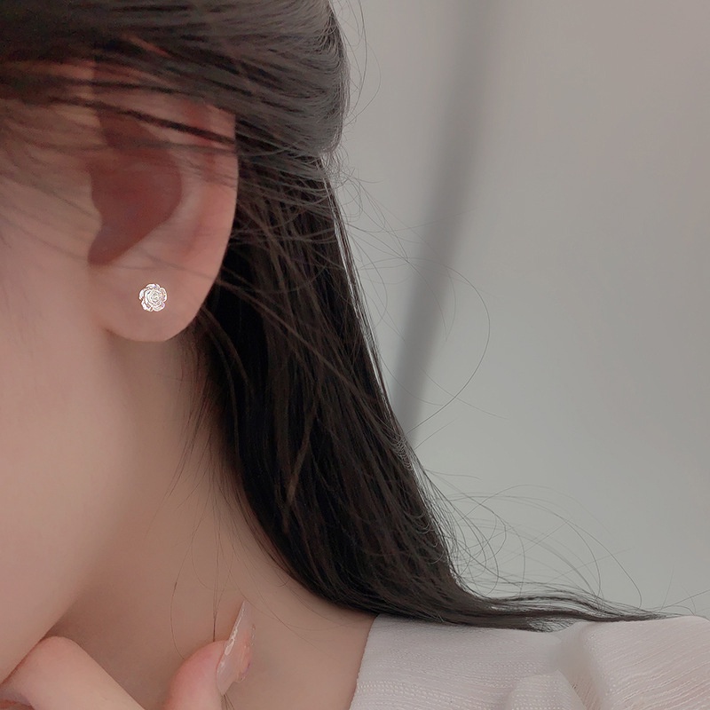 Bông Tai Hoa Trà Bằng Hợp Kim Xinh Xắn Cho Nữ