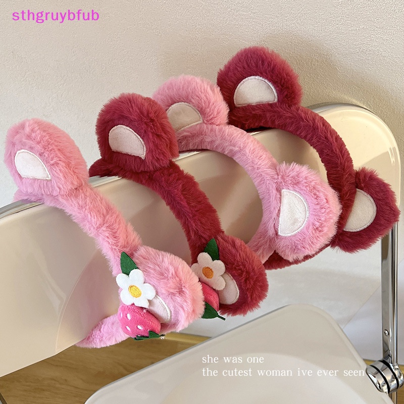 Sthb Băng Đô Cài Tóc Rửa Mặt Không Trơn Hình Tai Gấu Dâu Tây Hoạt Hình Dễ Thương Ngọt Ngào Đáng Yêu Dành Cho Bạn Gái Tru