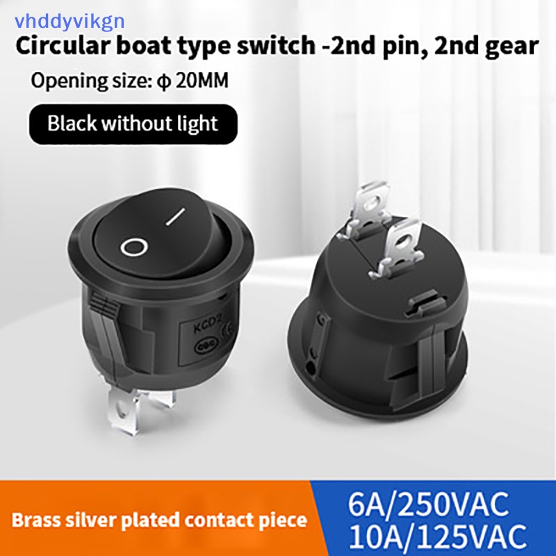 Công Tắc Bật / Tắt Đèn Hình Tròn Chống Thấm Nước Chất Lượng Cao Cho Tàu Thuyền 6A 250V 20mm 2 / 3 Feet 2 / 3