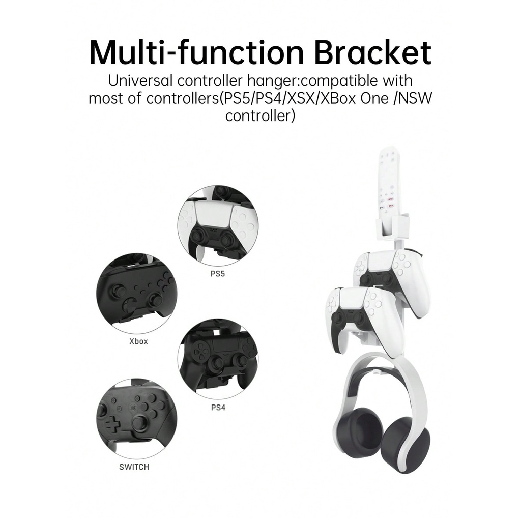 Móc Treo Tai Nghe Chụp Tai Trắng Cho PS5 / PS4 / Xbox / Switch Tay Cầm Chân Đế Giá Treo Đỡ Tai Nghe Móc Dán Tường Thiết Kế Sang Trọng Máy Tính GAMING Cao Cấp