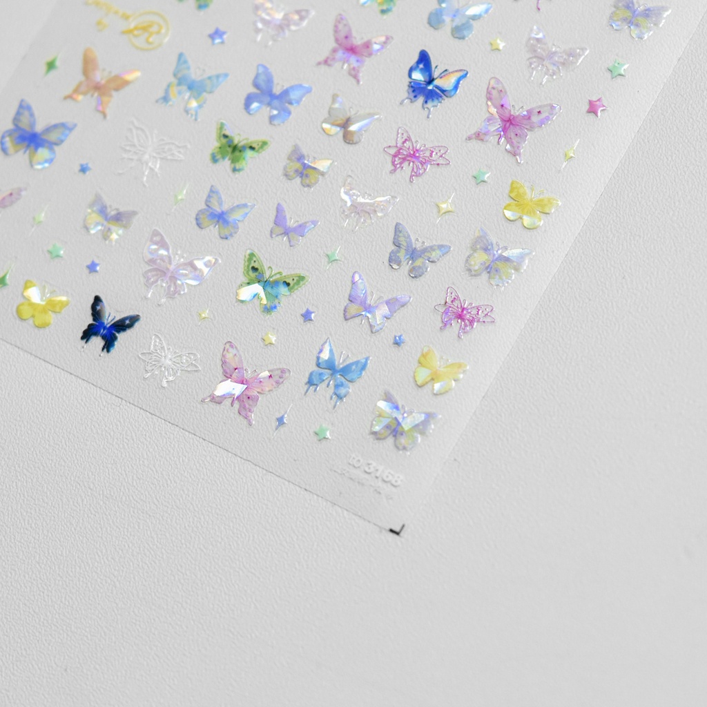 Tomoni Miếng Dán Trang Trí Móng Tay ms403 Hình Bướm Đính Đá Xinh Xắn