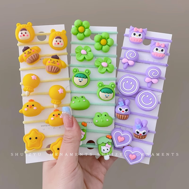 Dây Buộc Tóc Cao Su Co Giãn Phong Cách Hàn Quốc Dễ Thương Cho Bé Gái