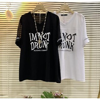 MR [Tshirt Oversized] (Áo Thun Tay Ngắn Dáng Dài In Chữ Khoét Rỗng Cỡ Lớn 150kg) Thời Trang Cho Nữ