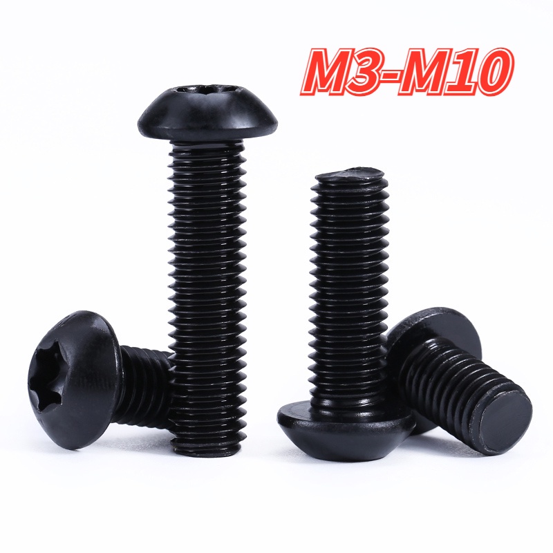 Vít Đầu Tròn Màu Đen Chống Trộm Độ Bền Cao 10.9 M3-M10