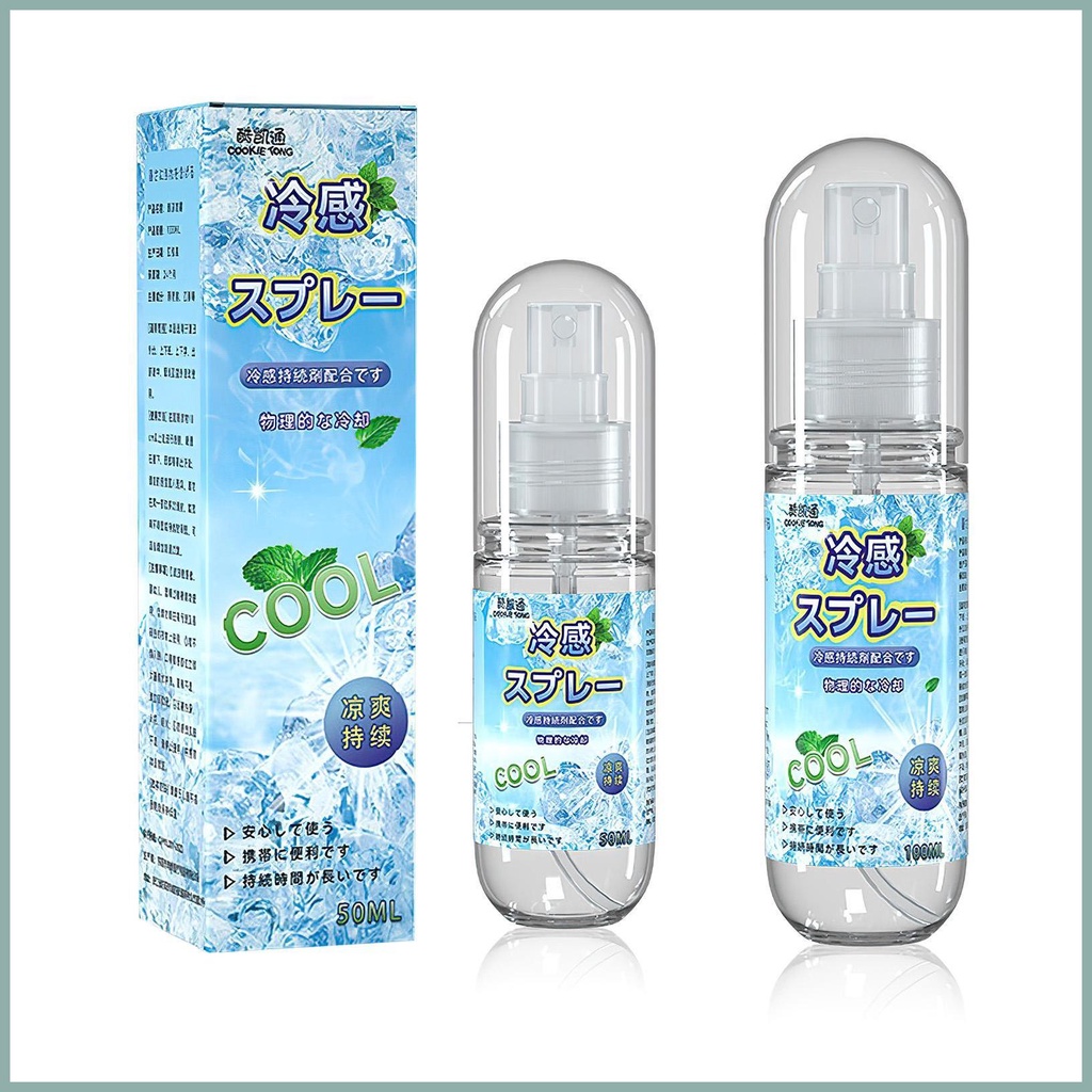 Xịt Làm Mát Cơ Thể 50 / 100ml Thành Phần Bạc Hà Tự Nhiên Nhanh Khô Lâu Trôi Dùng Cho Mùa Hè yunvn