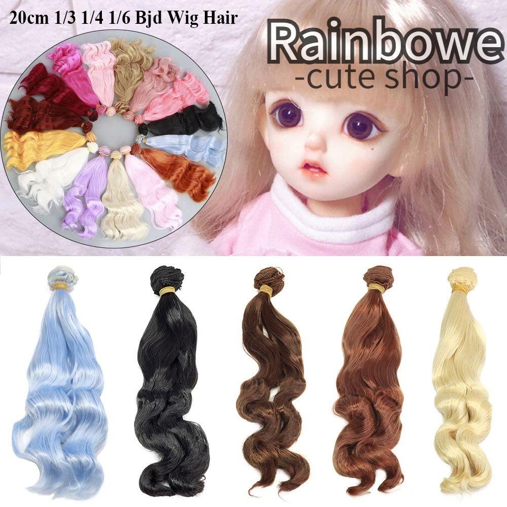 1 Bộ Tóc Giả Bằng Sợi Tổng Hợp Chịu Nhiệt Cao Màu Sắc Cầu Vồng Cho Búp Bê