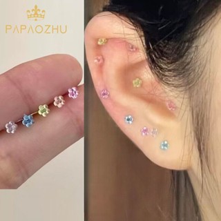 Set 10 Khuyên Tai Nhựa Hình Gấu Và Hoa Màu Kẹo Ngọt Không Gây Dị Ứng Thời Trang Cho Nữ