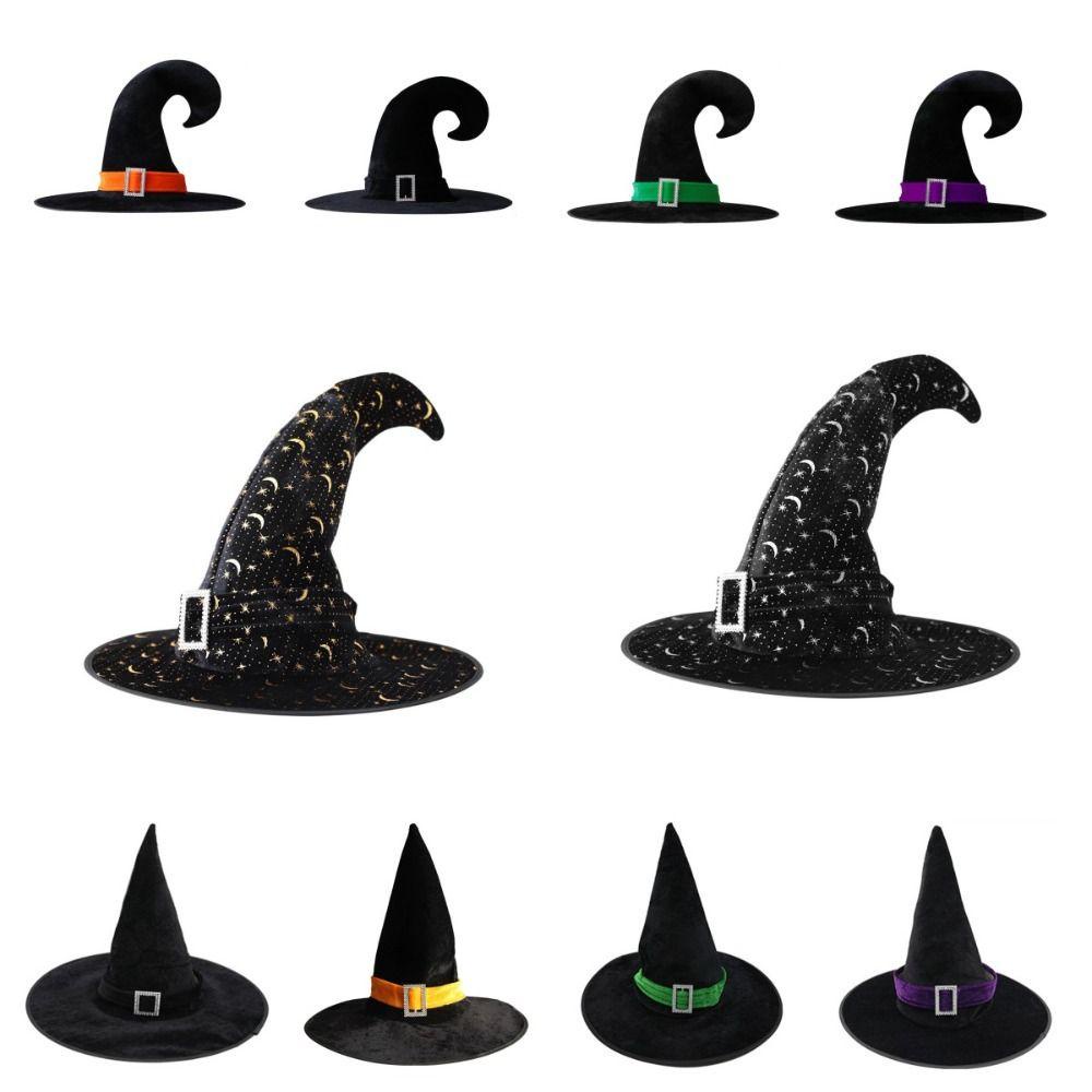 Skjk Mũ Phù Thủy Bằng Nhung satin Thắt Ruy Băng Hóa Trang halloween Đơn Giản