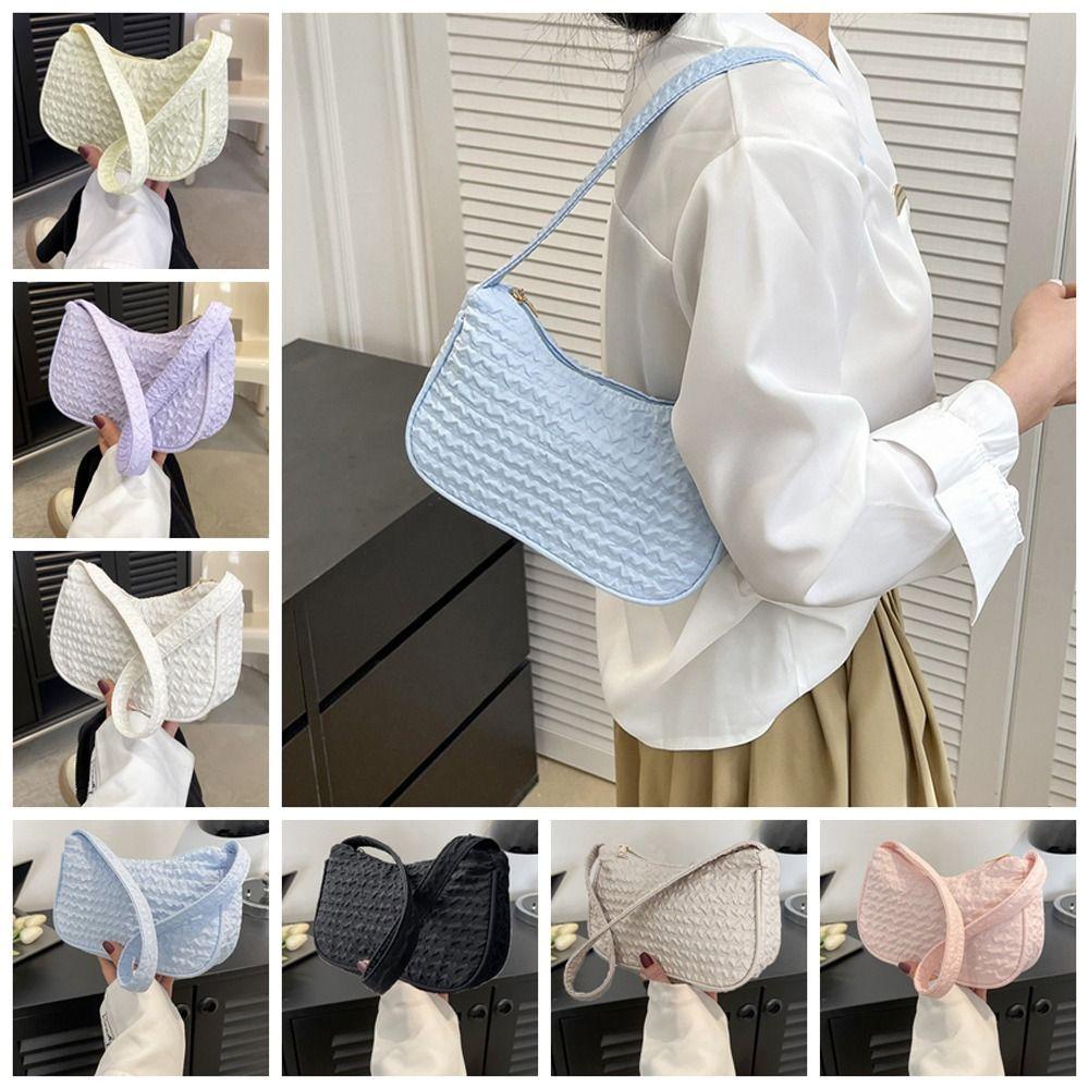 Mxbeauty Túi Đeo Vai Nhẹ Nhàng Có Khóa Kéo Màu Kẹo Ngọt Kiểu Dáng Đơn Giản Thanh Lịch