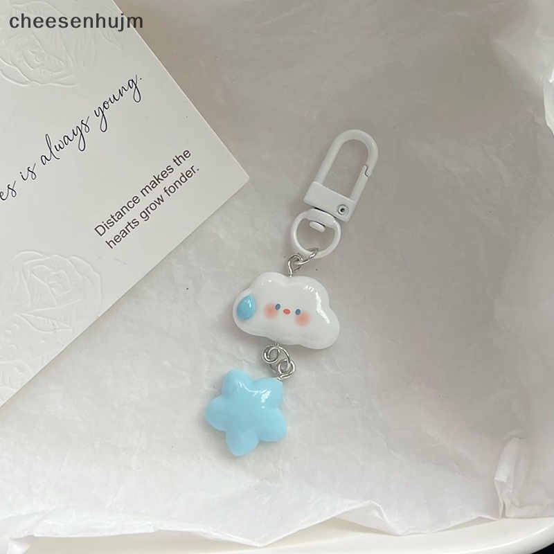 1 Móc Khóa Hình Đám Mây Và Ngôi Sao Màu Xanh Dương Dễ Thương