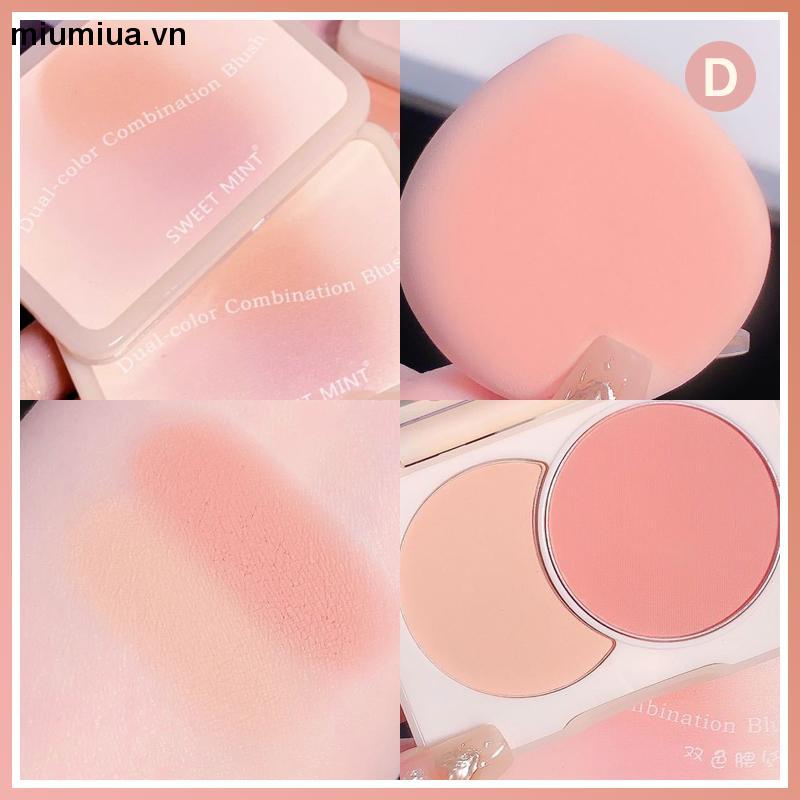 Miumiua🔮Bảng Phấn Má Hồng Sweet Mint 2 Màu Phấn Mịn Nhẹ Nhàng Trang Điểm Tự Nhiên