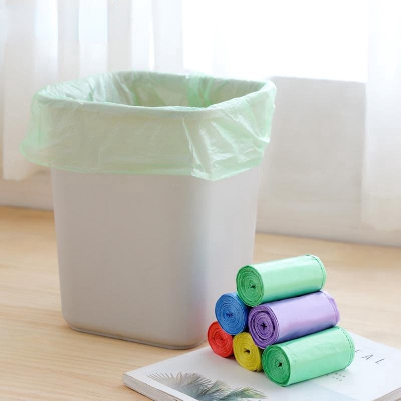 Túi Đựng Rác Dùng Một Lần Bằng Nhựa Dày Dặn Chống Thấm Nước Có Dây Rút Tiện Dụng Cho Nhà Bếp