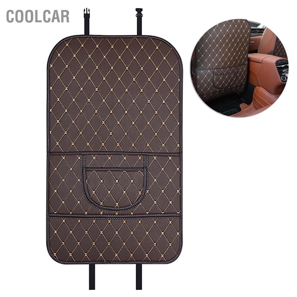 CoolCar Tấm Bảo Vệ Ghế Sau Ô Tô Với Túi Quản Da Nhân Tạo Chống Bụi Phía Thảm Đá Đa Năng Phù Hợp Cho Xe