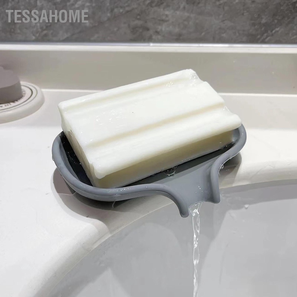 TessaHome Ốp Xà Phòng Có Khay Thoát Nước Tắm Nhà Drainable Bảo Vệ Bồn Rửa Điện Lưu Trữ Giá Đỡ