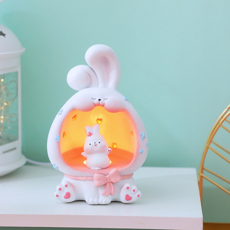 Đèn Ngủ Để Bàn Hình Thú Cưng Hoạt Hình Bằng Nhựa resin Dễ Thương Sáng Tạo Dùng Trang Trí Phòng Ngủ