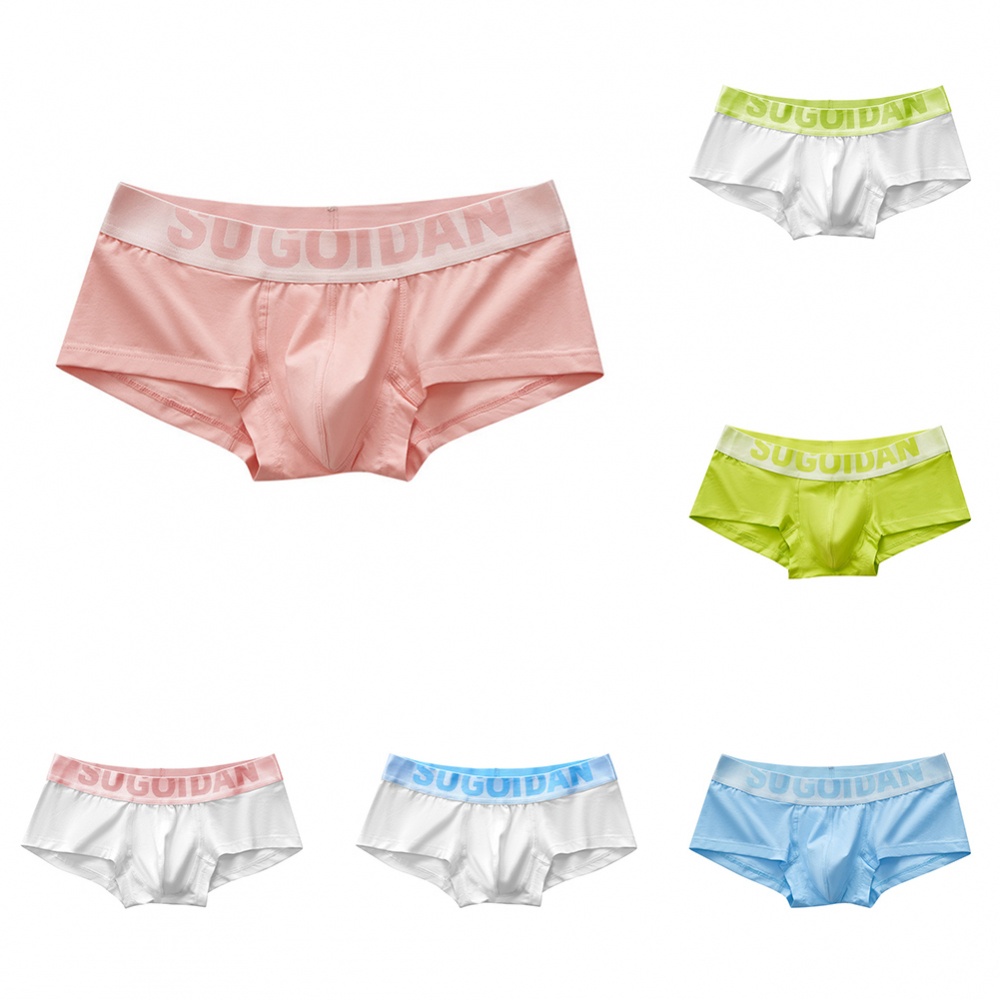 Đồ lót nam cotton sexy low rise briefs u lồi túi đồ lót quần lót màu hồng