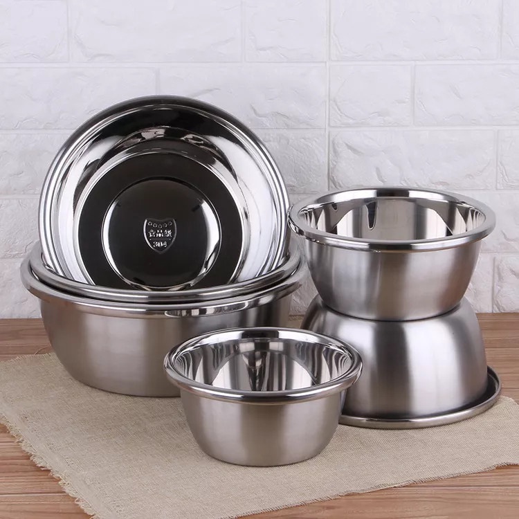 Âu Inox Thau Inox đường kính 18cm 20cm 22cm 24cm 26cm 28cm 30cm 32cm. Làm bằng loại Inox Cao Cấp - Thành Dày