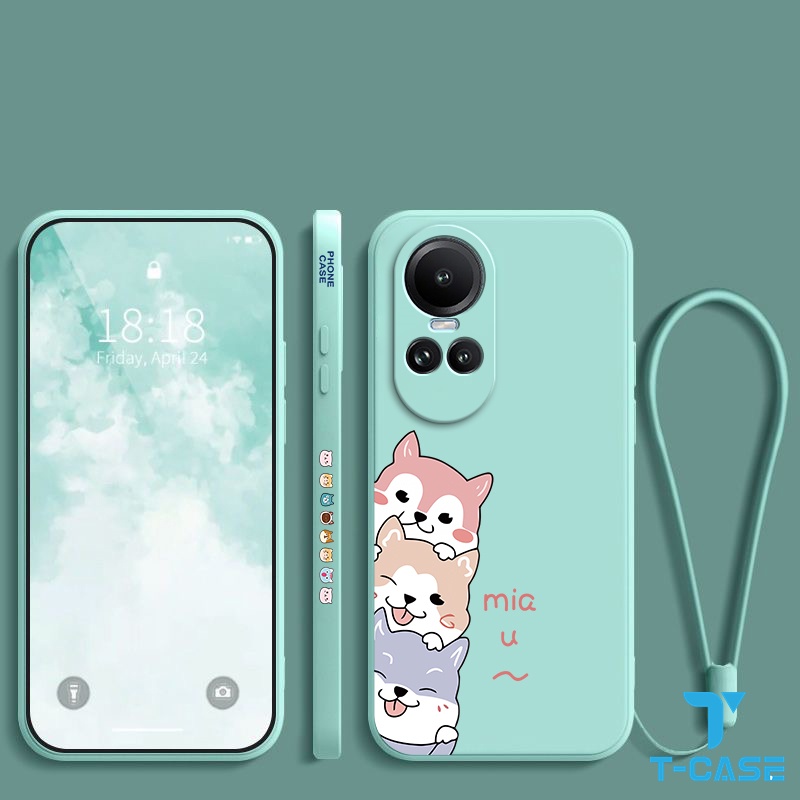 Ốp lưng OPPO Reno 10 5G Reno 10Pro 5G Ốp Điện Thoại Silicon Mềm Hình Cún Dễ Thương Có Nắp Lens Cho OPPO Reno 10 5G Reno 10Pro 5G 2A-GG