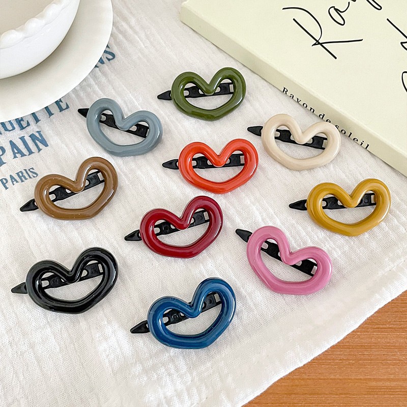 Bộ 2 Kẹp Tóc Hình Trái Tim Màu Hồng Ngọt Ngào Dễ Thương 2023