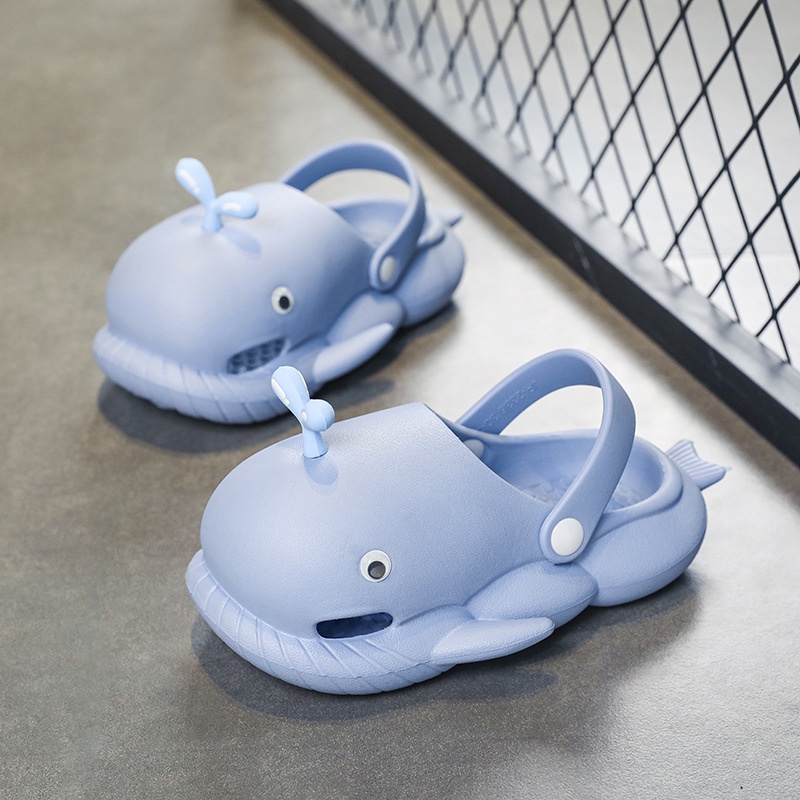 Chống trượt chống bẩn tăng chiều cao Sandals phim hoạt hình dễ thương cá voi in mùa hè thời trang mới