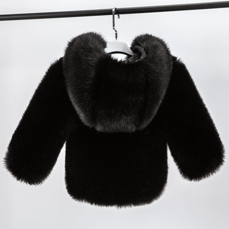 Áo Khoác Giả Lông Thỏ Nhân Tạo Có Mũ Trùm Thời Trang Thu Đông Mới Cho Bé