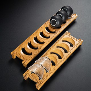Khay Để Tách Trà Tre Gấp Gọn - Kiểu Mới Sáng Tạo Minzhufang, Giá Để Ráo Nước, Phụ Kiện Bộ Trà Kung Fu