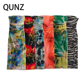 Qunz Đầm In Họa Tiết Quyến Rũ Đa Năng 9597