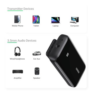 Ugreen USB Nhận Tín Hiệu Bluetooth 5.0 DAC 3.5mm NFC aptX Bluetooth 5.0