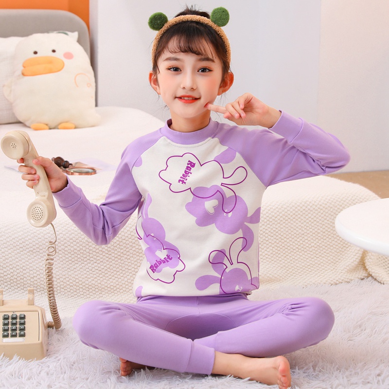 Bộ Đồ Ngủ 2 Món Bằng Cotton 100-160 Thiết Kế Mới 2023 In Họa Tiết Hoạt Hình Dành Cho Bé Gái