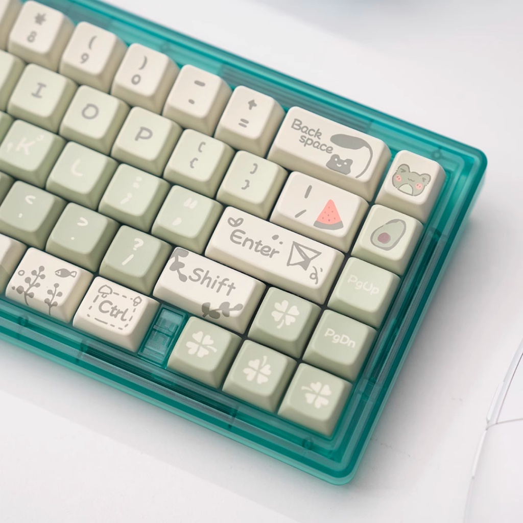 Ếch Nhỏ Keycaps MDA Profile Hoạt Hình Chủ Đề Mùa Hè PBT Dye Sub Bàn Phím Cơ Keycap