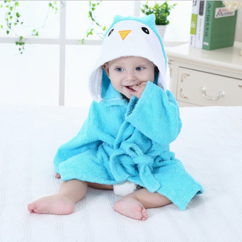 0-6y trẻ em áo choàng động vật bé trai cô gái bông ngủ áo choàng tắm trẻ em romper trẻ em mặc nhà bé trùm đầu khăn tắm áo choàng hoạt hình