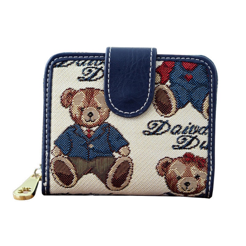 Ví Da Gấp Dáng Ngắn In Hình winnie the pooh Dễ Thương Đa Năng Thời Trang Cho Nữ