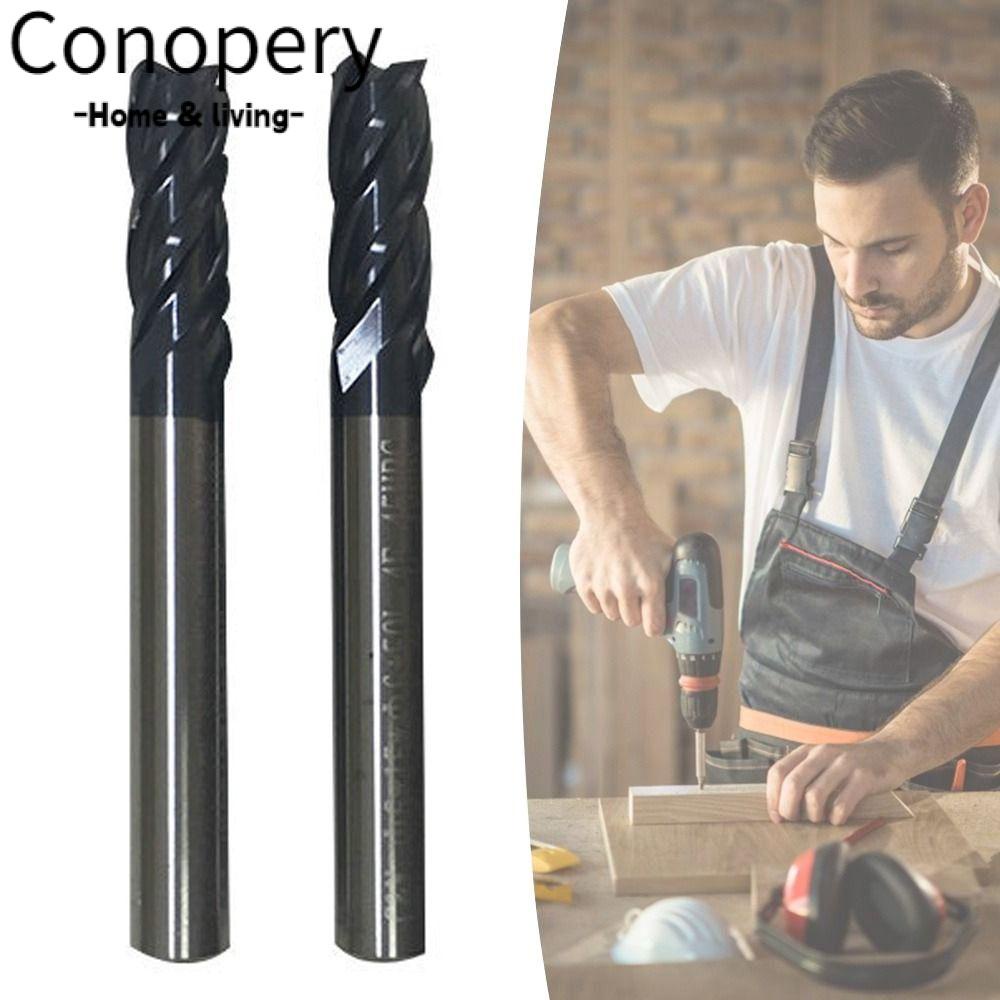 Conopery Dao phay ngón Endmill  4 me cắt 1/ 1.5/ 2/ 2.5/ 3/ 4/ 6mm thép vonfram dài 50mm cho hợp kim
