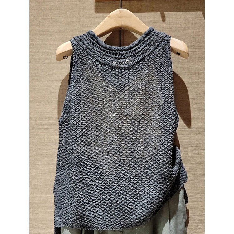 Áo Dệt Kim Không Tay Dáng Rộng Màu Trơn Thời Trang Mới Kim Không Tay Màu Trắng Thiết Kế Mới Thời Trang Mùa Hè Dành Cho Nữ