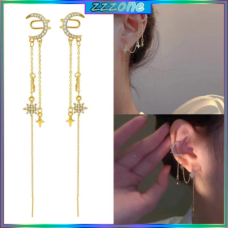 Zzz crawler earring tua bông tai bất đối xứng cho phụ nữ teen girls trang sức dễ thương