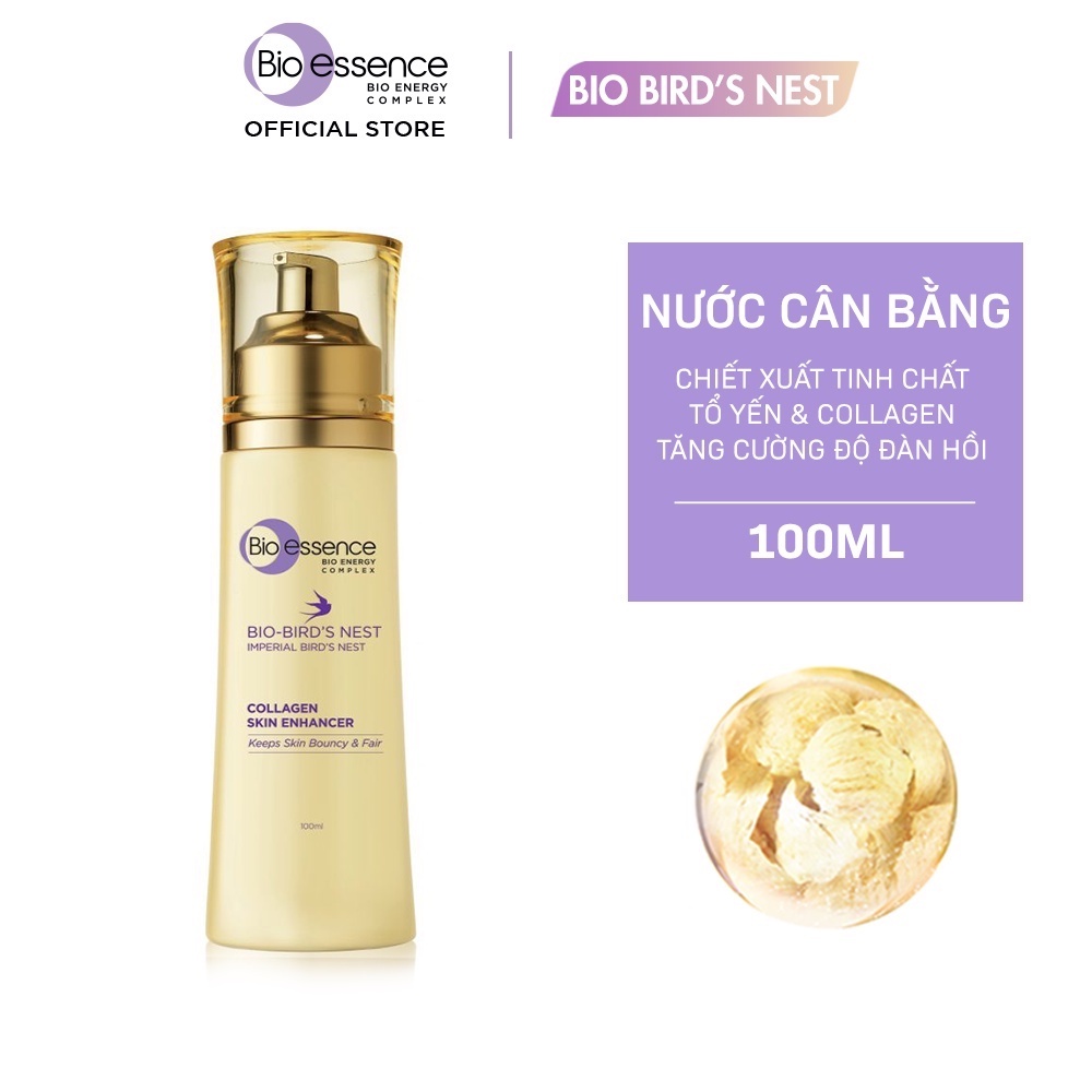 Nước cân bằng dưỡng da tươi sáng và căng mọng Bio-Essence Bio-Bird's Nest Collagen Skin Enhancer 100ml