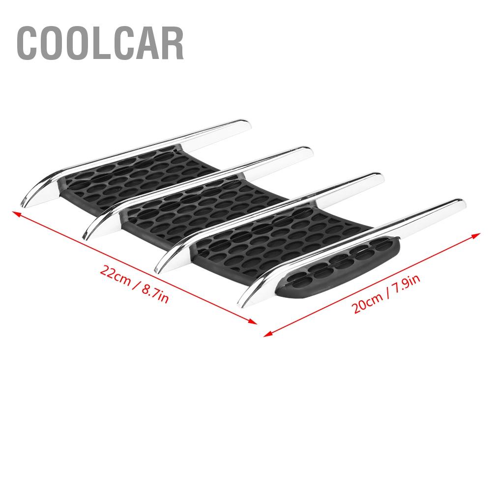 CoolCar Cặp Ngoại Thất Ô Tô Hood Bên Khe Hút Không Khí Lưu Lượng Thông Hơi Mang Cá Mập Ổ Cắm Viền Trang Trí Miếng Dán